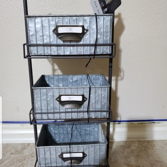 Rae Dunn Galvanized 3 shelf organizer
